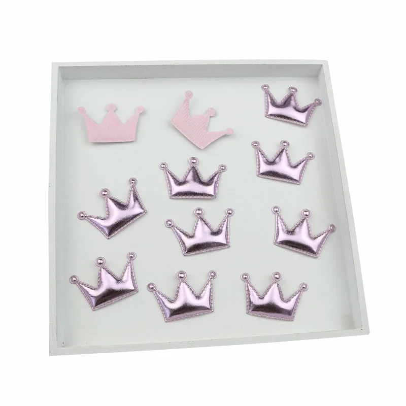 Purple Crowns 50 шт. с рисунком короны/звезд/сердца, мягкие патчи, сделай сам, товары для рукоделия, скрапбукинг, аппликация, детские головные уборы, аксессуары, декор с блестками - Цвет: Purple Crowns