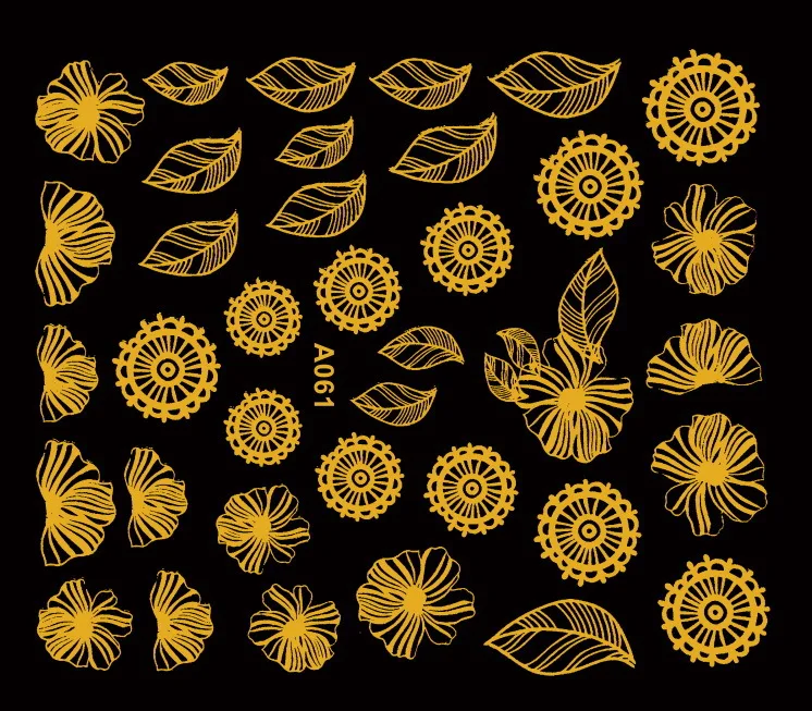 3 листа триколор японские наклейки для ногтей конструкции клейкие стикеры 3D на