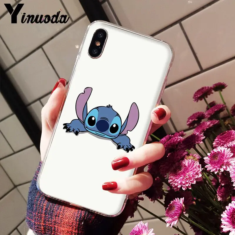 11pro MAX милый Ститч умный чехол прозрачный мягкий для телефона iPhone 5 5Sx 6 7 7plus 8 8Plus X XS