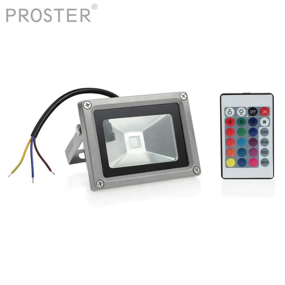 

Proster 2 шт./компл. AC85-265V 10 Вт RGB LED прожектор водонепроницаемый изменение цвета наружный Пруд Лампа безопасности