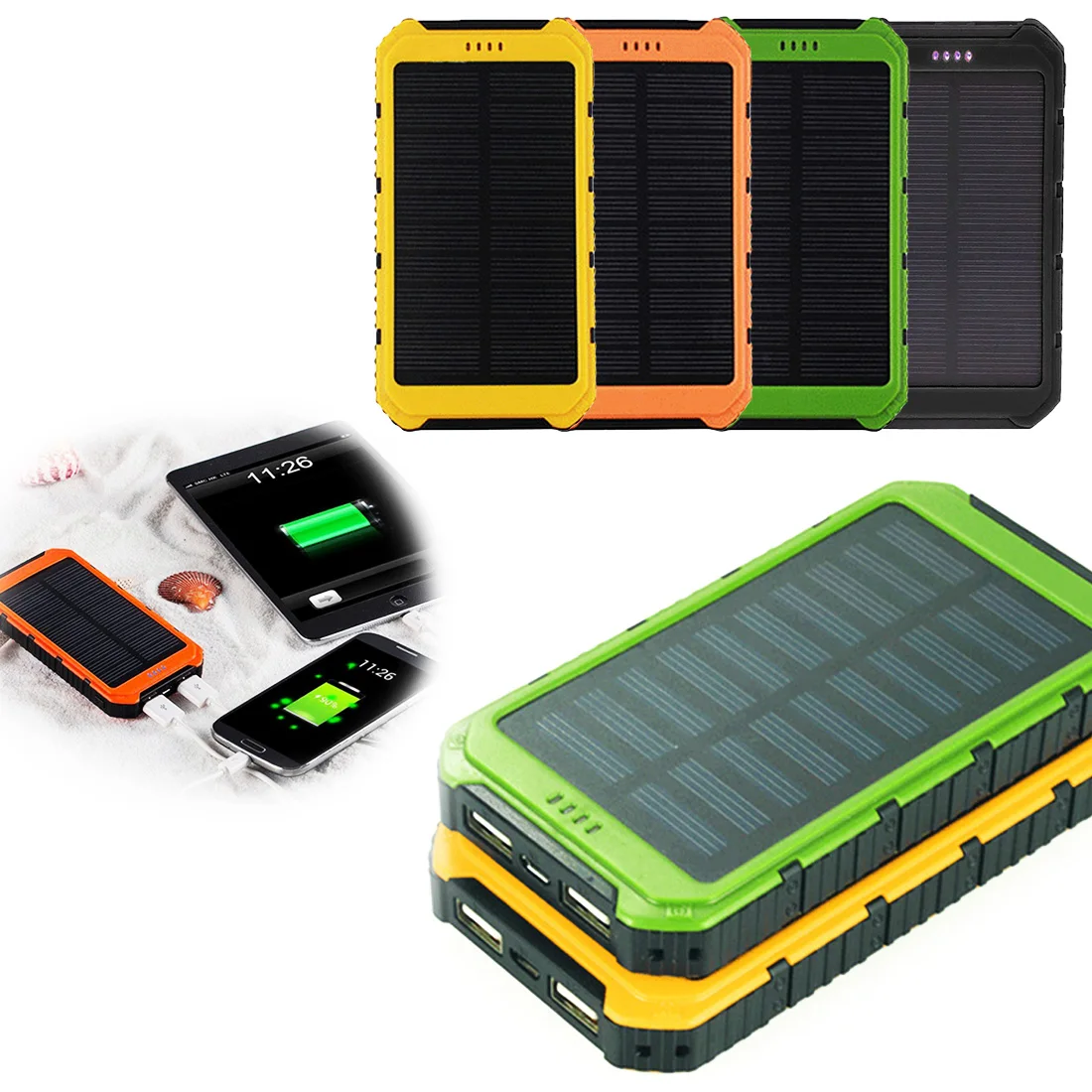 Новая солнечная панель внешний аккумулятор 20000 мАч большая емкость зарядное