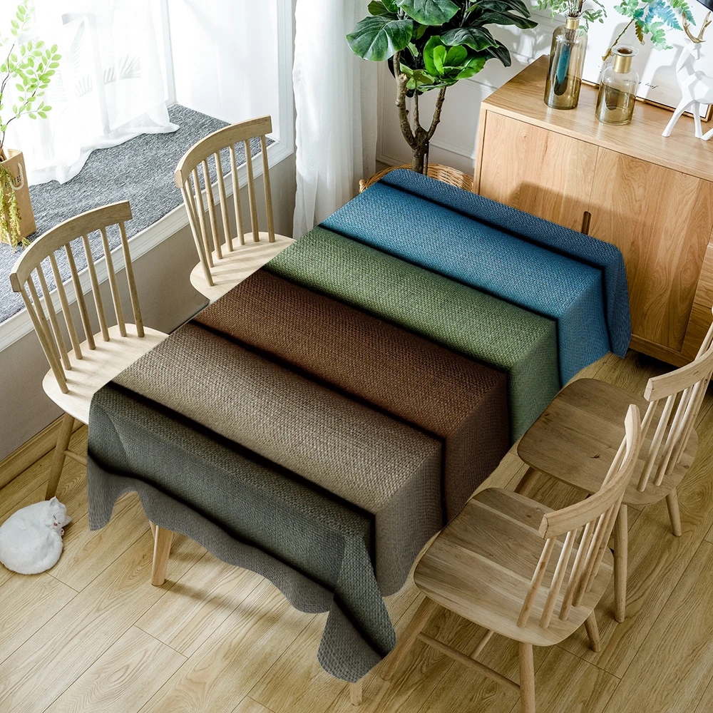 Современная Простота скатерть в стиле ретро дерево Цвет Медь кольцо узор