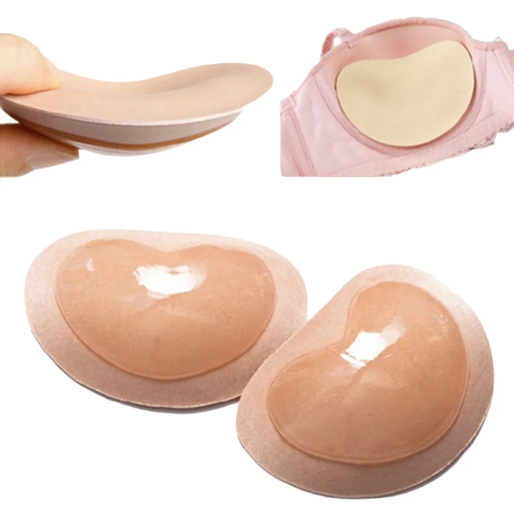 1 Pair Women Silicone Breast Adhesive Bra Invisible Heart Magic Pad Super Thick Underwear Women's Intimates#279566 | Женская одежда