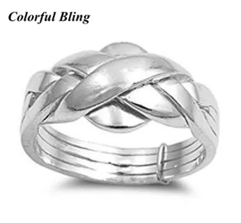 925 пробы обручальное и свадебное кольцо 4 кольца кольцо-головоломка для женщин