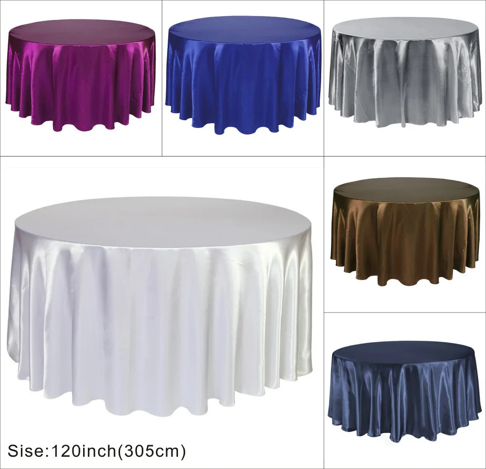 Круглая атласная Скатерть 120 дюйма|table cover|round satin tableclothssatin tablecloth |
