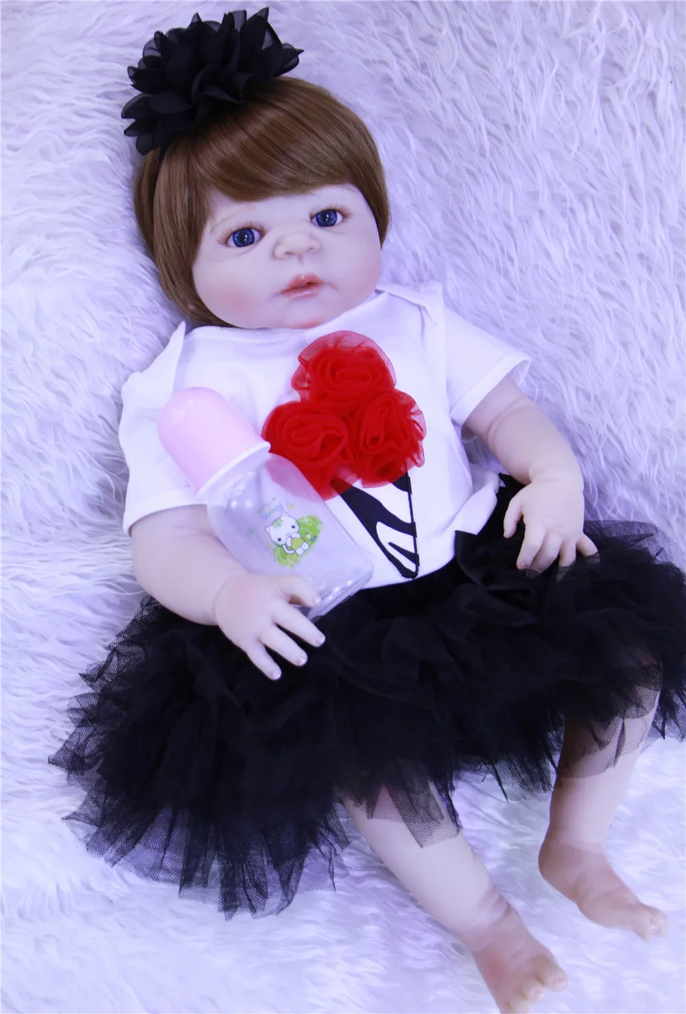 Reborn baby dolls 23 &quotполный Силиконовый reborn Girl Куклы для малышей игрушки могут bathe BJD
