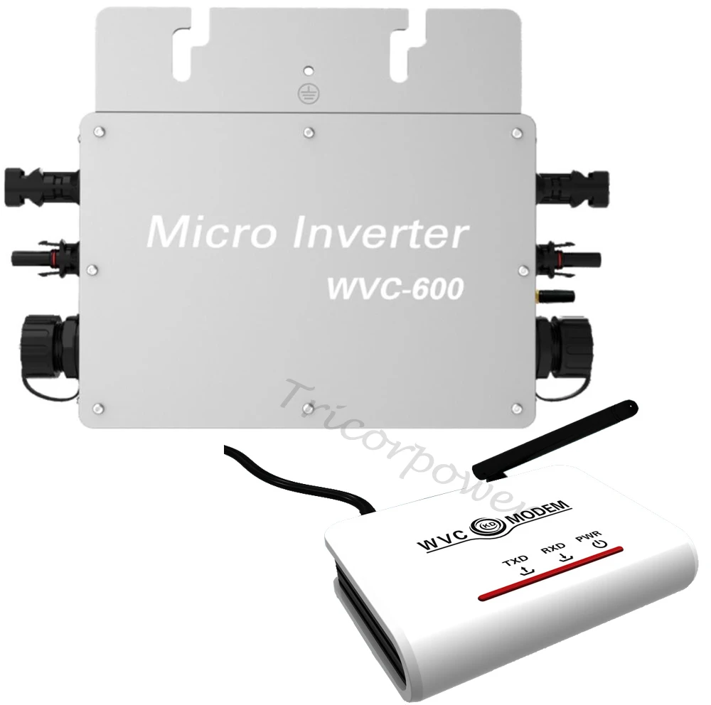 

600W Grid Tie Micro Solar Inverter WVC600 With wireless Communication MPPT pure sine wave 22-50V DC to 120V/230V AC Wi-Fi Modem
