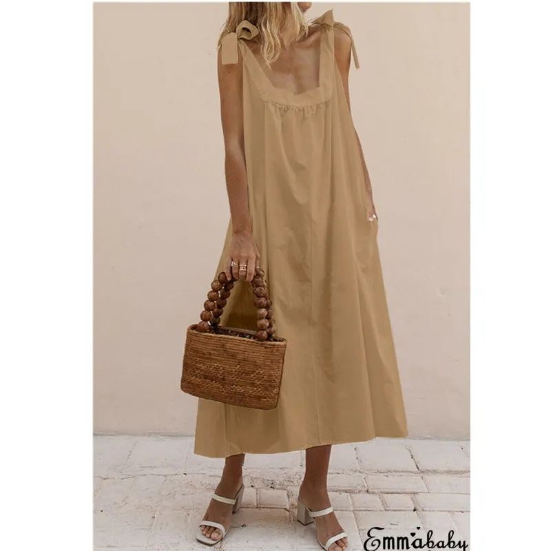 Женское пляжное платье Макси Boho летнее из полиэстера для вечеринки новинка