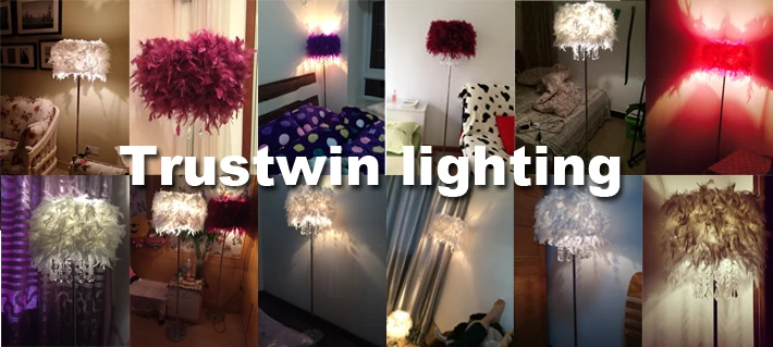 Домашний декор для семейного отеля напольная лампа с абажуром из перьев