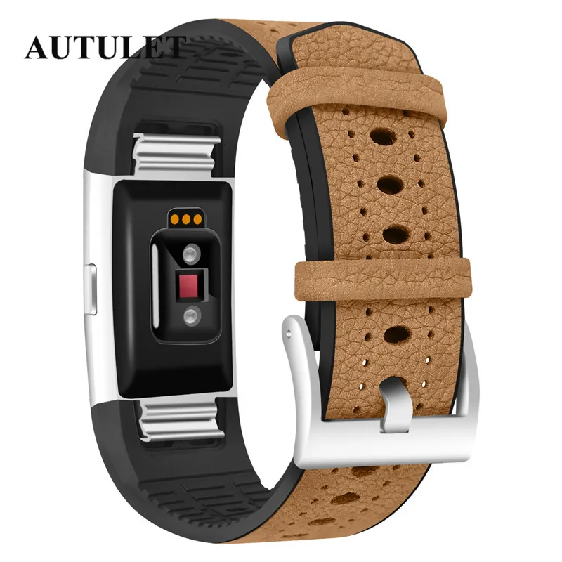 Смарт часы для Fitbit заряд 2 из натуральной мягкой кожи ремни браслет классического