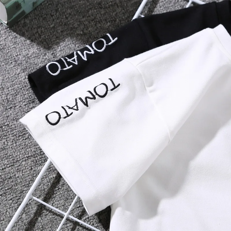 2020 Summer Couples Lovers T-Shirt For Women Casual White Tops Tshirt T Shirt Love Heart Embroidery Print Female | Женская одежда