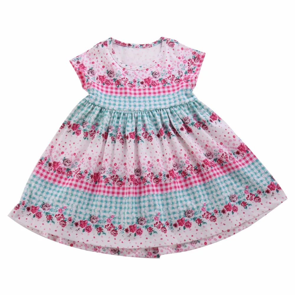 Plaid Flower Girls Dress Elegant Summer Unicorn Costume For Kids Clothing 2018Children Dresses Party Wedding | Детская одежда и