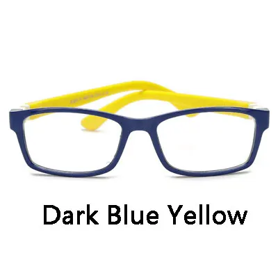 Dark Blue Yellow Ralferty Kids TAC Гибкая оправа для очков с прозрачными линзами ультра-светильник для детей по рецепту Близорукость Оптические оправы для очков S854 - Цвет оправы: Dark Blue Yellow