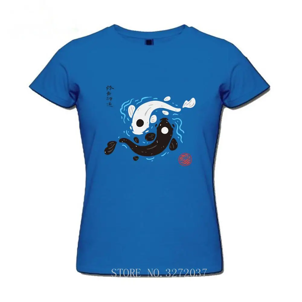 Футболка женская в японском стиле с изображением Инь Янь и рыб кои Аватара