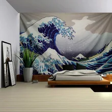 Kanagawa Surf гобелен на стену, декоративная ткань, Фреска, фон для стен, украшение для спальни, занавеска, ткань, настенная живопись