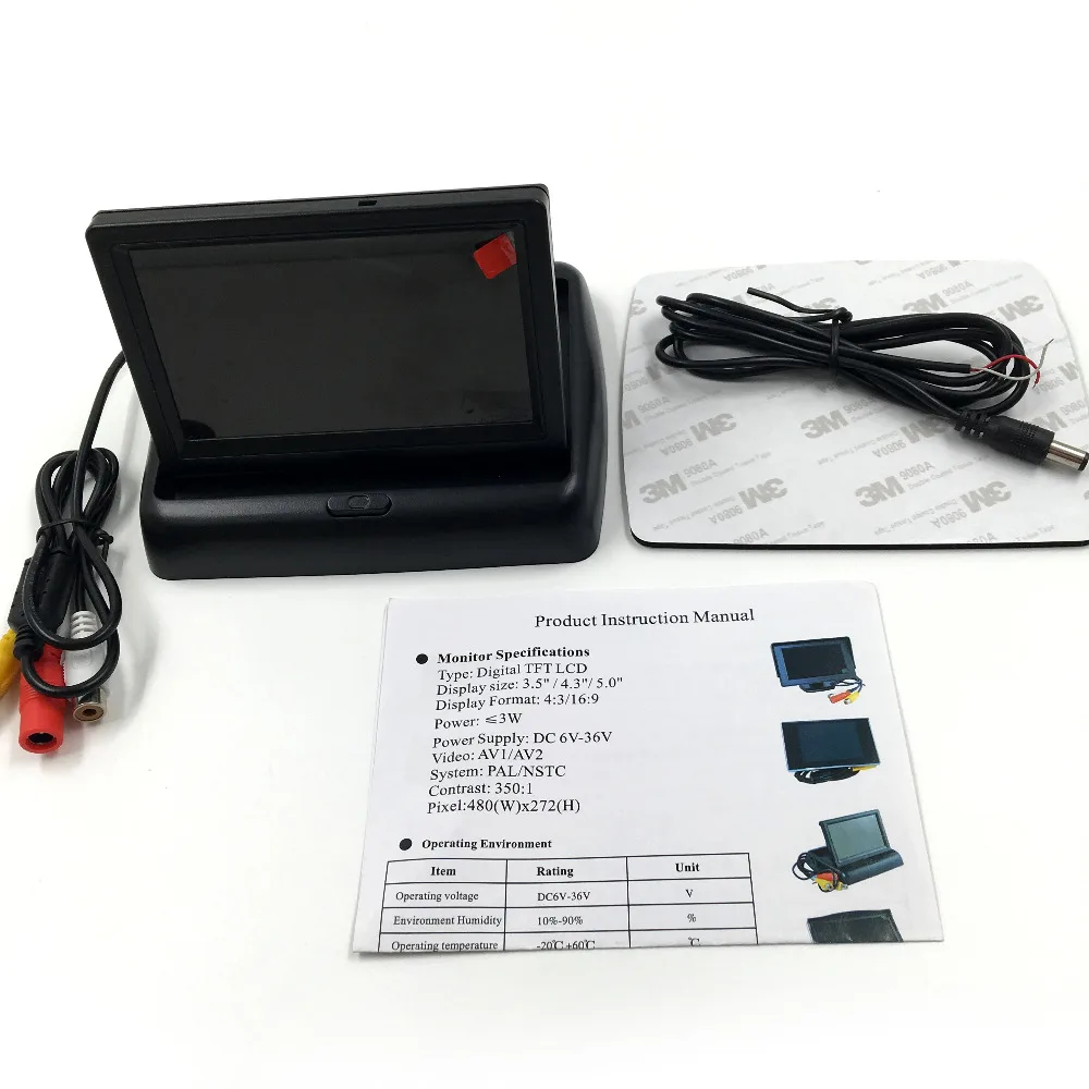Складной цветной ЖК дисплей 4 3 дюйма 16:9 для камеры DVD VCD DC 12 В|car flip monitor|car fashioncar vga
