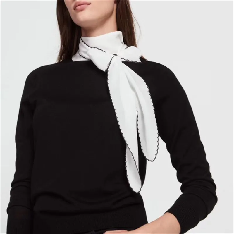 Fashion Runway Sweater 2017 Winter Women Christmas Sweaters Cute Office Bow Collar Black Knitted blouse Wool female pullovers | Женская