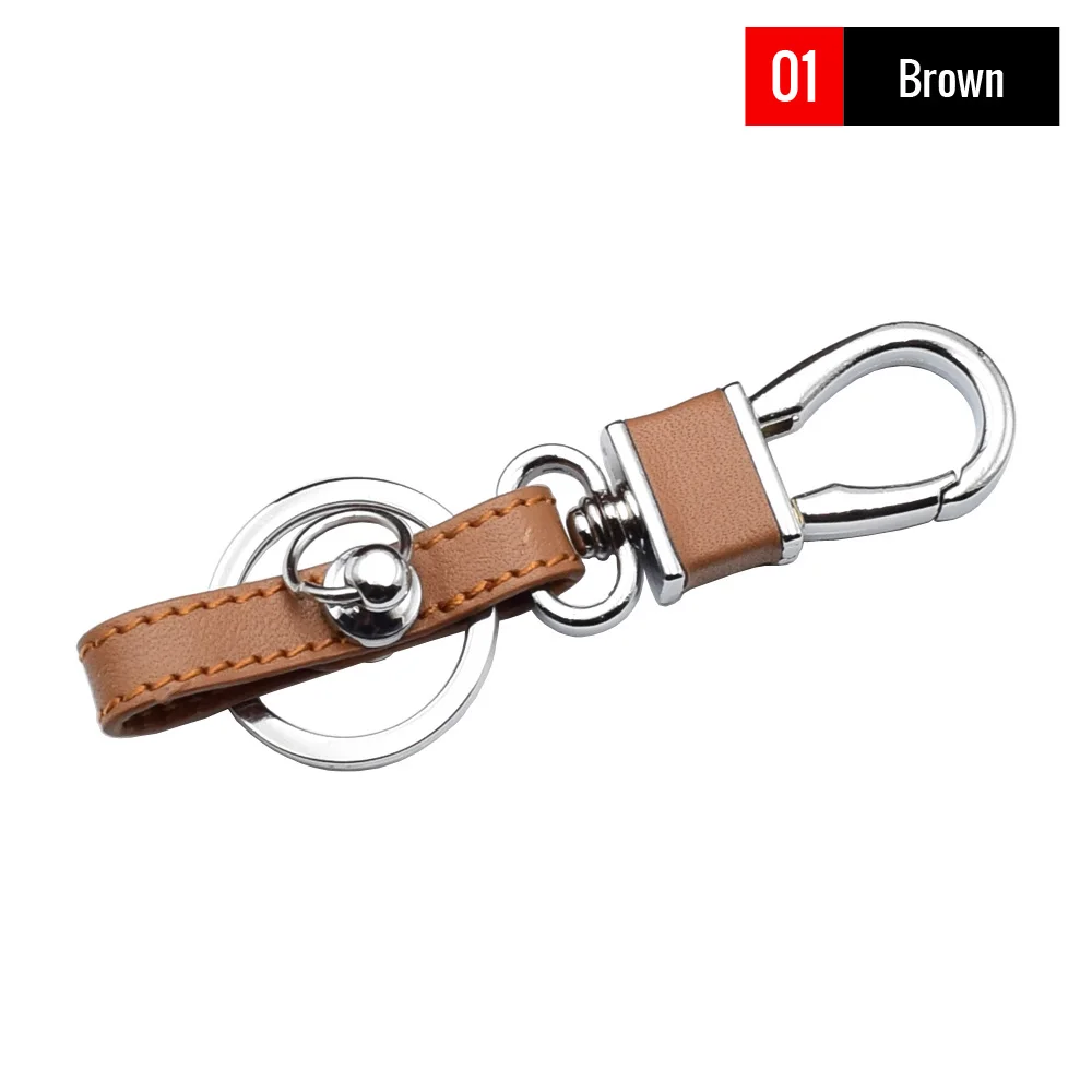 01 Brown Кожаный Автомобильный Брелок с защитой от потери, металлический брелок с дистанционным управлением для Nissan Skoda hyundai Toyota, автомобильный брелок - Название цвета: 01 Brown
