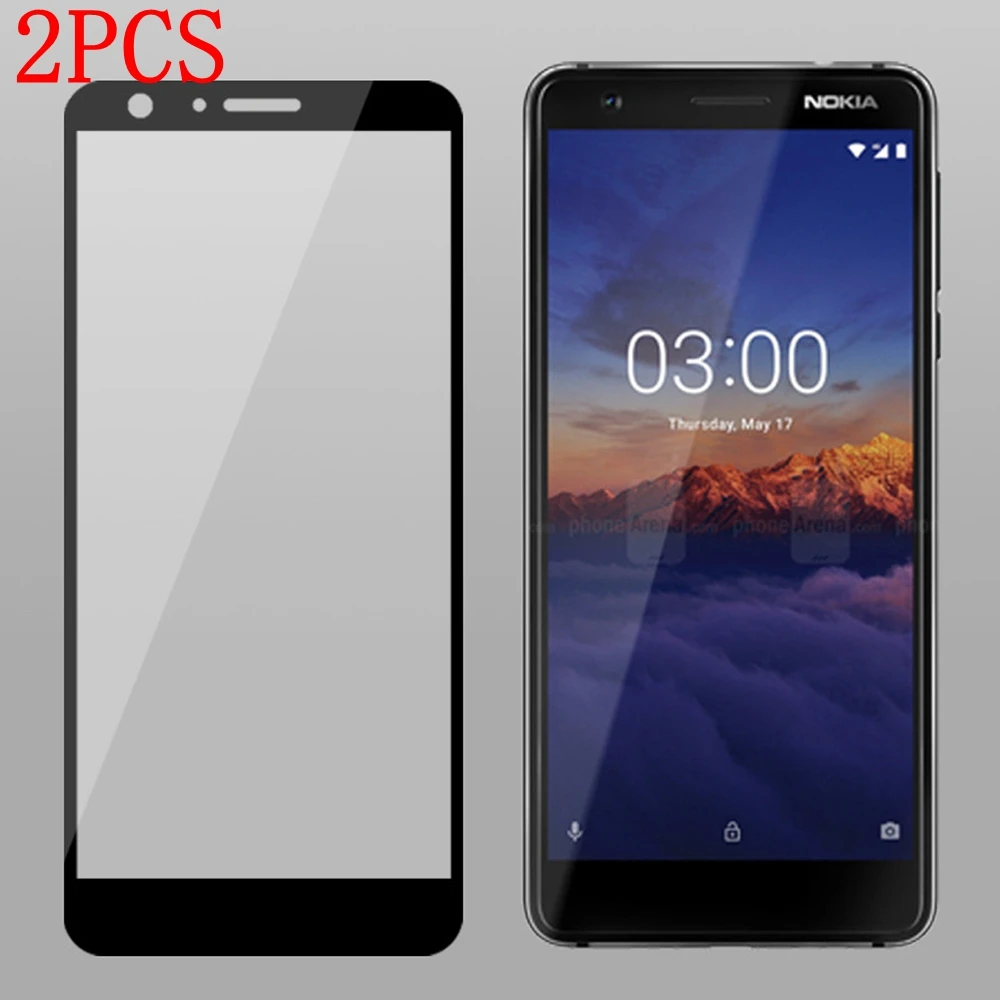 Закаленное стекло с полным покрытием 2 шт. для Nokia 3 1 Plus Защитная пленка экрана X3