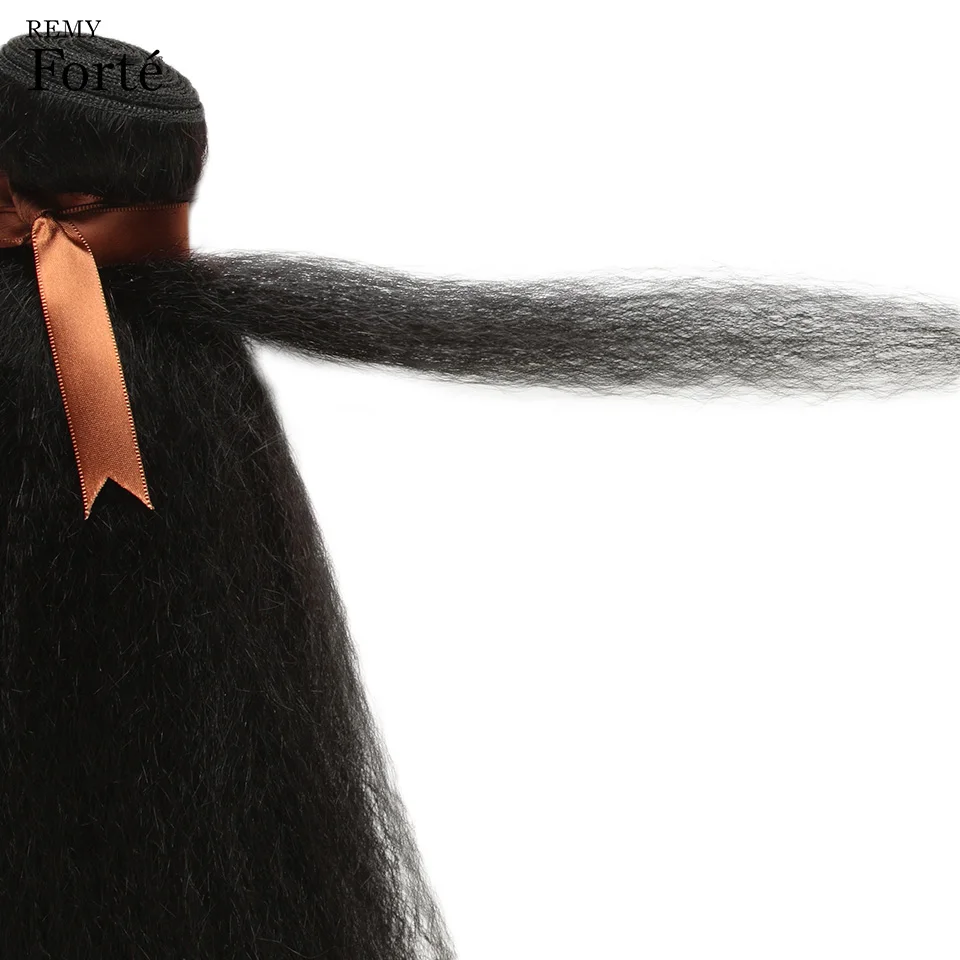 Remy Forte 30 Inch Bundles Kinky Straight Hair Brazilian Weave Extension Single Vendors | Шиньоны и парики