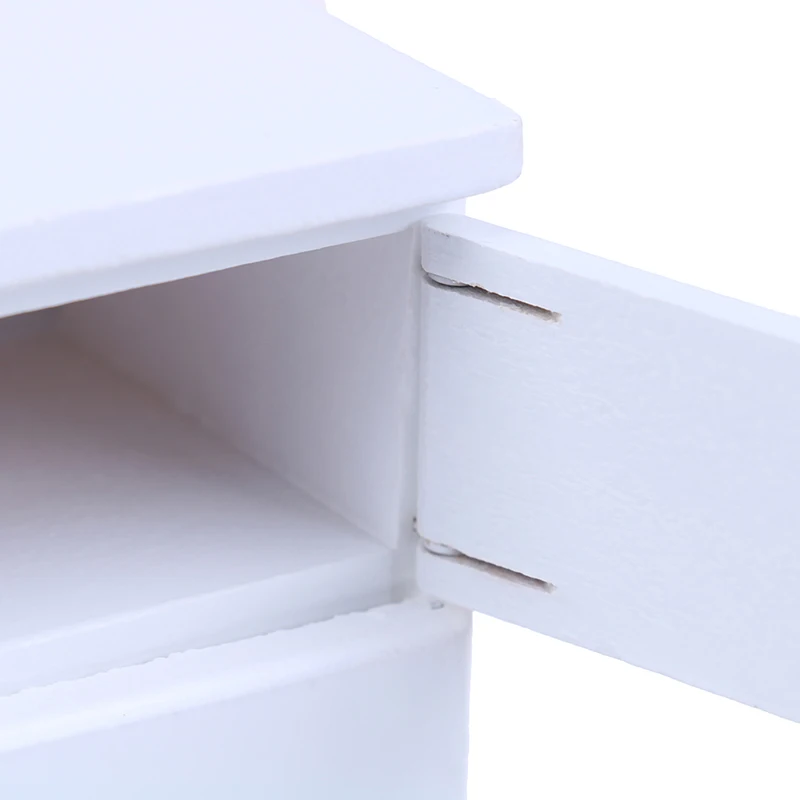 

1:12 Miniature 2 Door Fridge White Wooden Dollhouse Furniture Accessories