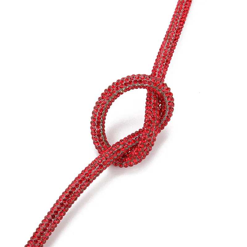 red 40 см* 6 мм, стразы с мягкой трубкой, сделай сам, браслет, шнур, веревка, веревка для ожерелья ручной работы, модные аксессуары, вечерние ювелирные изделия - Цвет: red