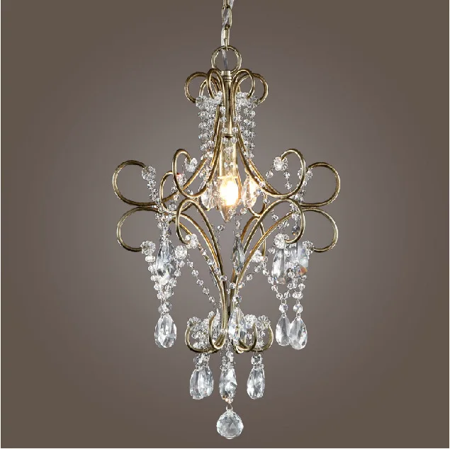 Nordic America vintage rustic style rural iron crystal pendant lamp to decorate the living room | Лампы и освещение