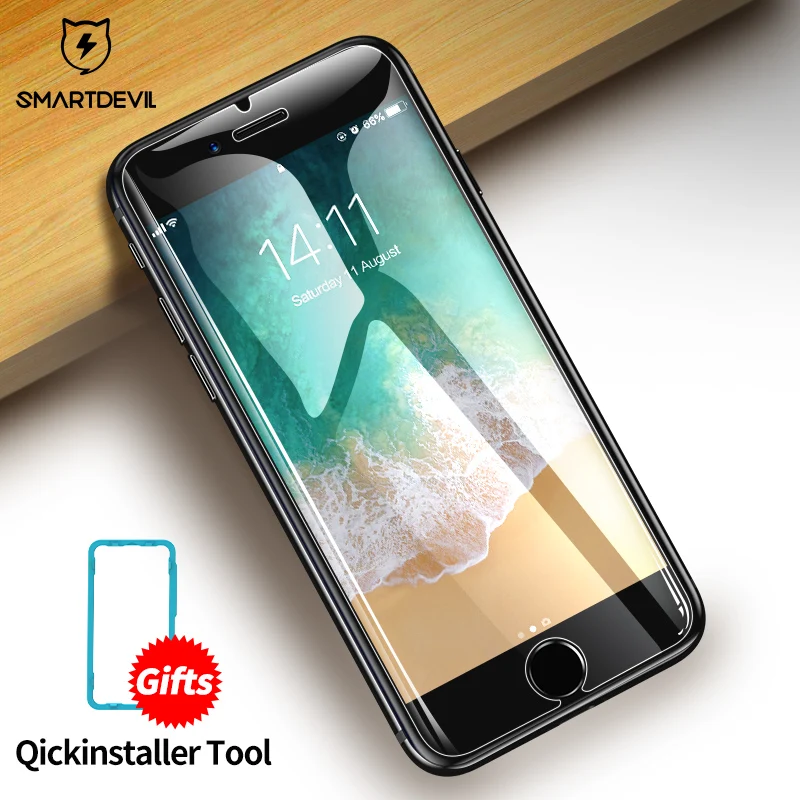 Изогнутое закаленное стекло SmartDevil 2.5D для iphone 6 6s Plus 7 8Plus Защита экрана X Xs Max Xr