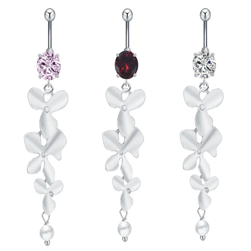 Kinitial Нержавеющая сталь пупка Bell Button Кольца Новая мода Кристалл Сексуальная