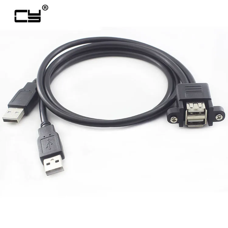 Двойной порт USB 2 0 A штекер-гнездо M/F УДЛИНИТЕЛЬ с винтовым замком монтажный кабель