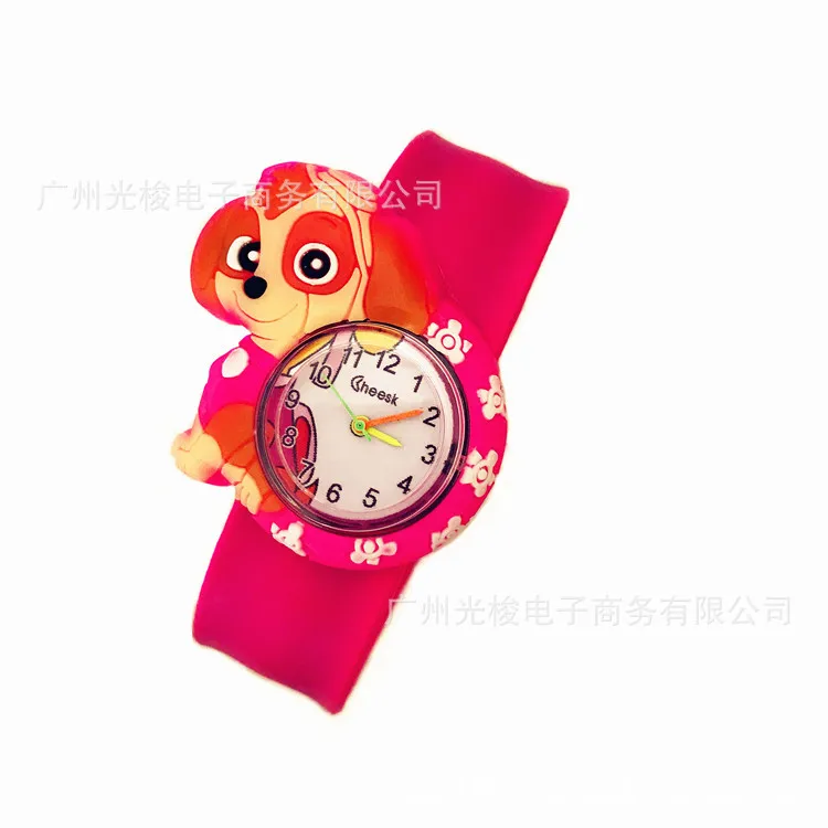 Wang Wang Rose Детские часы 3d мультфильм игрушки прекрасный подарок аниме потрепанные наручные часы Аниме потрепанные часы силиконовый ремешок Детские Кварцевые часы - Цвет: Wang Wang Rose