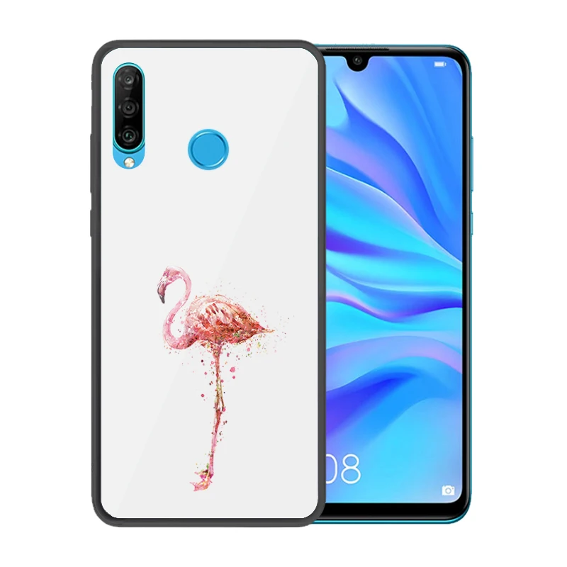Закаленное стекло чехол для huawei Nova 4E милые с изображением птиц Капа Fundas |