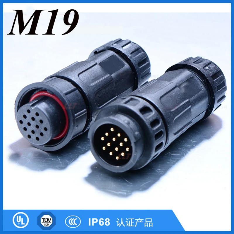 LLT M19 разъем для кабеля 2 3 4 5 6 7 8 9 10 12 14 контактный Водонепроницаемый IP68 светодиодный Мощность кабель hdmi кабель Электрический разъем