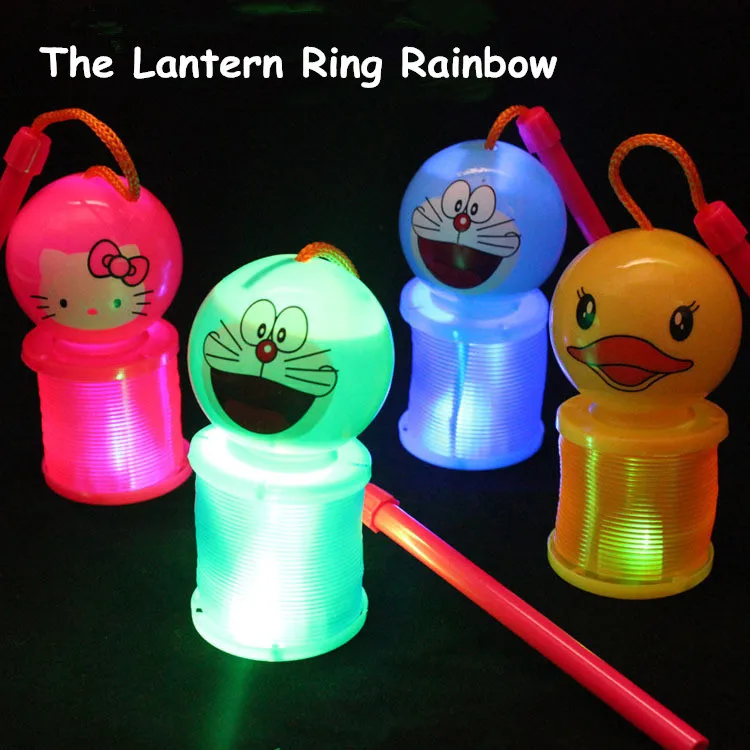 1 шт. фонарь Радуга круг мультфильм дизайн игрушки флэш пластиковые пружины с