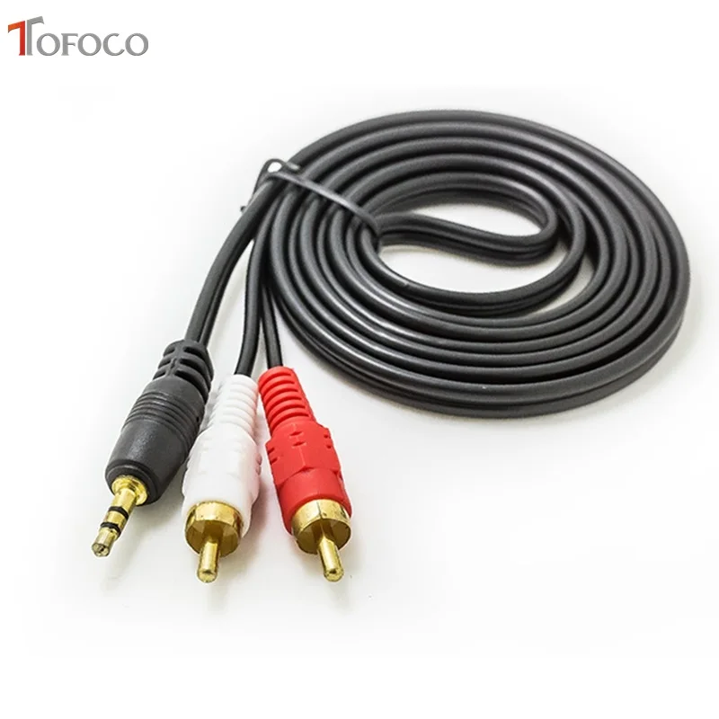 2017 ограниченная по времени Акция Tofoco 3 5 мм Джек к 2 Rca для аудио кабелей Штекерный