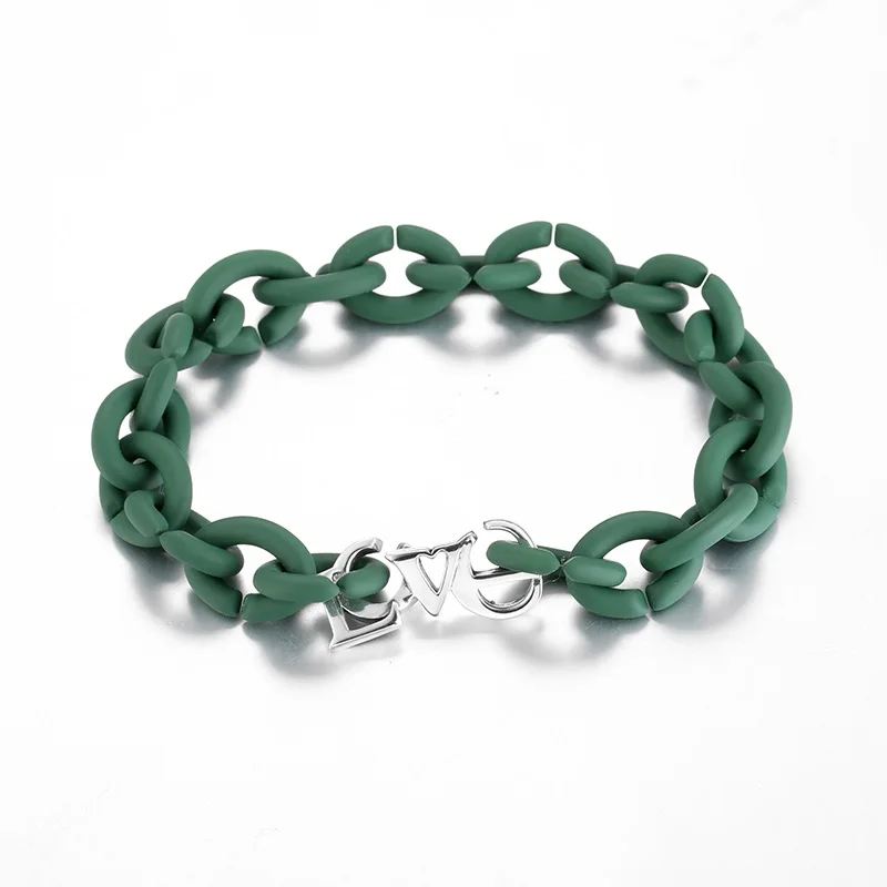 Модные 925 пробы серебряные бусины Love из твердой резины, Браслеты X, 10 цветов для женщин, ювелирные изделия, европейский браслет, мужские ювелирные изделия, подарок - Окраска металла: PX0006