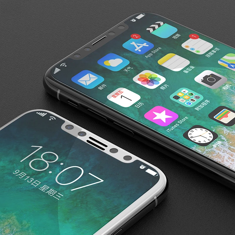 4D изогнутые закаленное стекло для iphone X холодной резные прозрачный полный экран HD