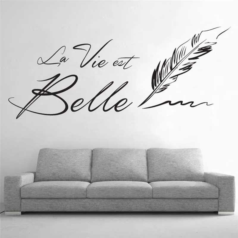 Настенная Наклейка с буквами LA VIE EST BELLE креативное французское предложение