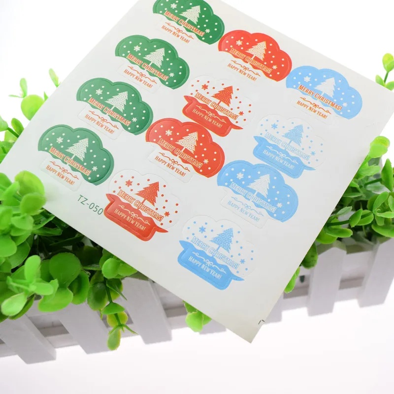 12 предметов в лоте sheetl веселым рисунком елки клейкая этикетка для новогодней