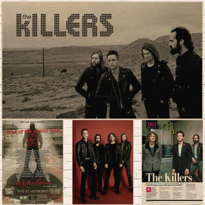 The Killers винтажный Ретро рок-группа музыкальная гитара матовый плакат на крафт-бумаге стикер на стену домашний декор