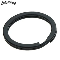 julie wang 20pcspack black key ring matte iron keyring key chain round split keychain jewelry making accessory 25283032mm