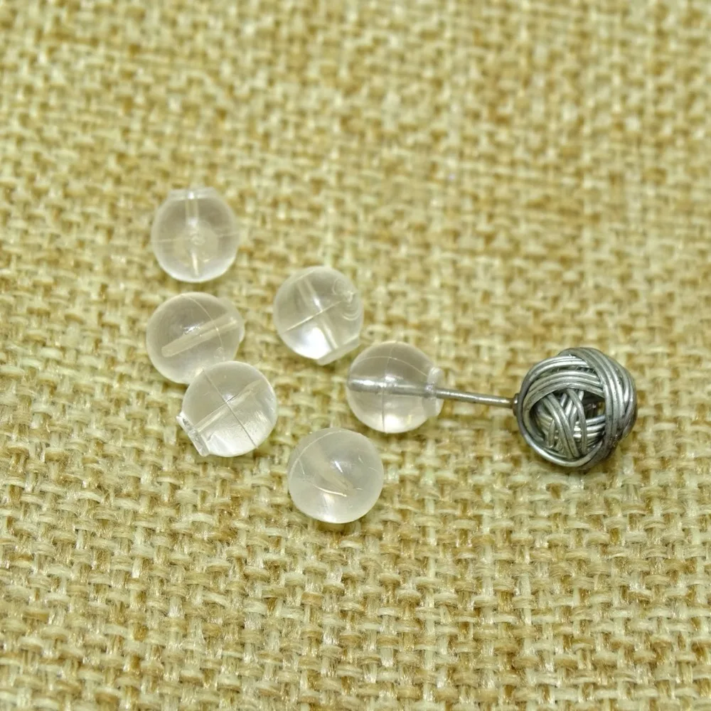 Серьги ювелирные аксессуары Прозрачная силиконовая цилиндрическая пуля