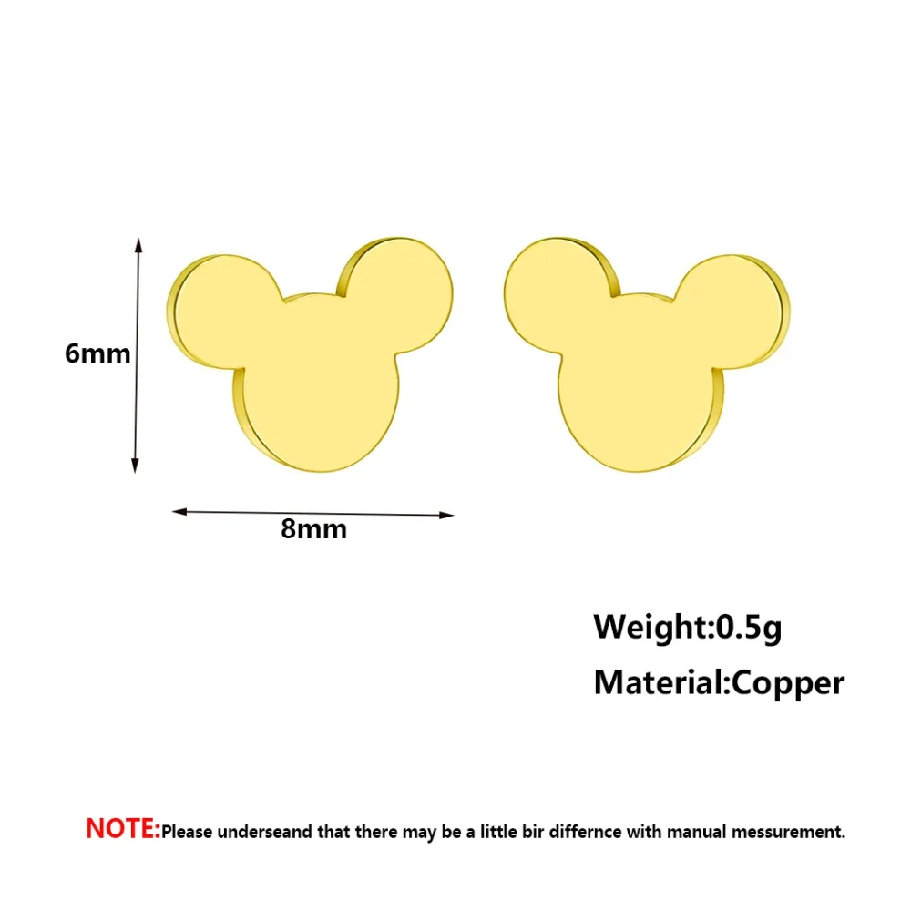 Женские и детские серьги гвоздики QIAMNI Разноцветные Микки Маус в виде мультяшных