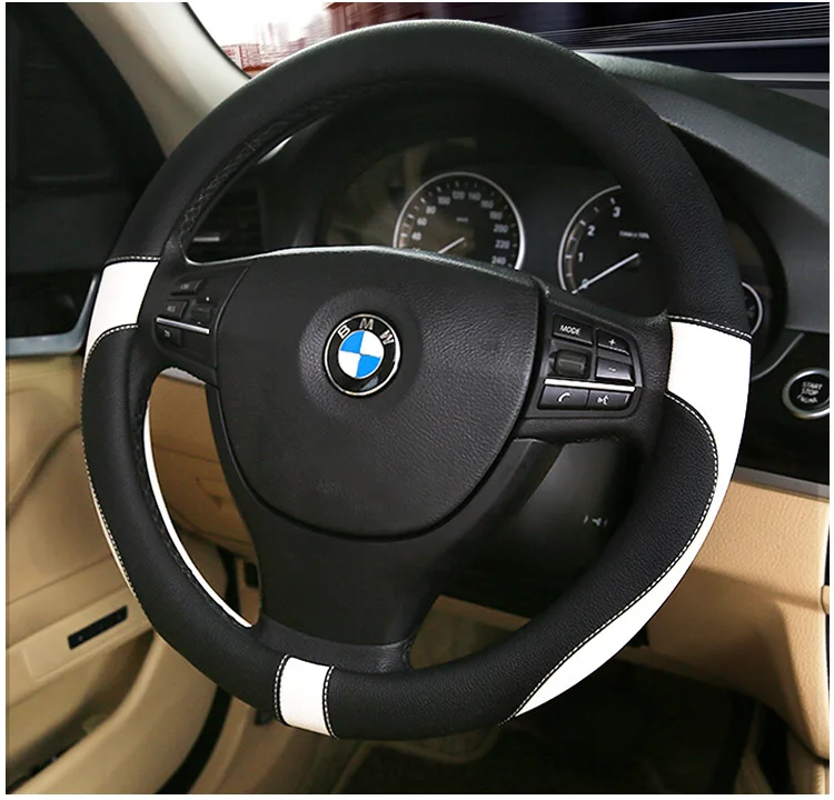 Спортивный кожаный чехол рулевого колеса автомобиля-Стайлинг Защита окружающей среды не оставляет запаха диаметр 38 см 4 цвета