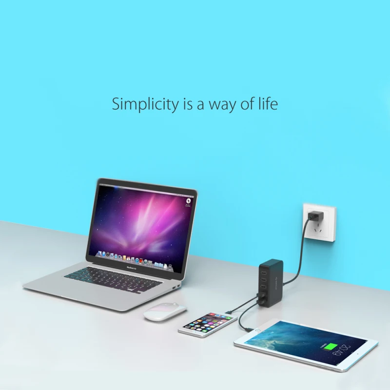 USB зарядное устройство ORICO с 5 портами портативное умное быстрое для путешествий