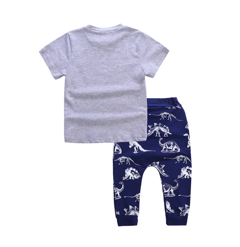 Boys Clothes Children Boy Clothing Set Summer Kids Toddler Outfits Dinosaur T-shirt+ Pants 1 2 3 4 5 6 7Years