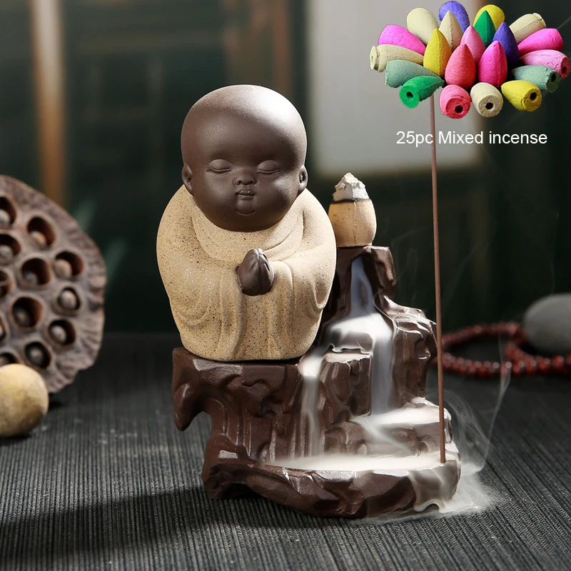 25 шт. желтый держатель для благовоний Будды|backflow incense burner|incense burnerincense holder |