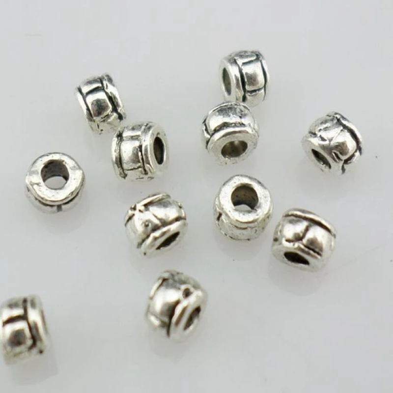 

200pcs Tibetan Silver Small Loose Charm Spacer Beads 2x4mm Jewelry Findings