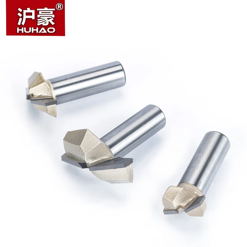 HUHAO 1 шт. 1/2 &quotхвостовик 3D резьба фрезы для дерева 120 150 Deg V типа прорезиненный резак