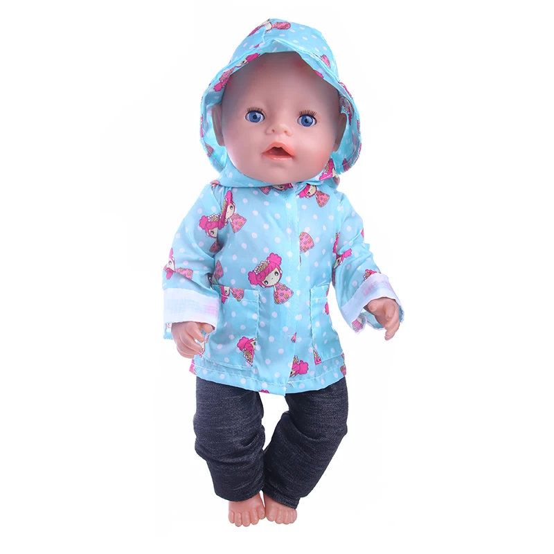 Fleta Мода синий плащ Подходит к кукле 43 см или 18 дюймов American Doll аксессуары (только в
